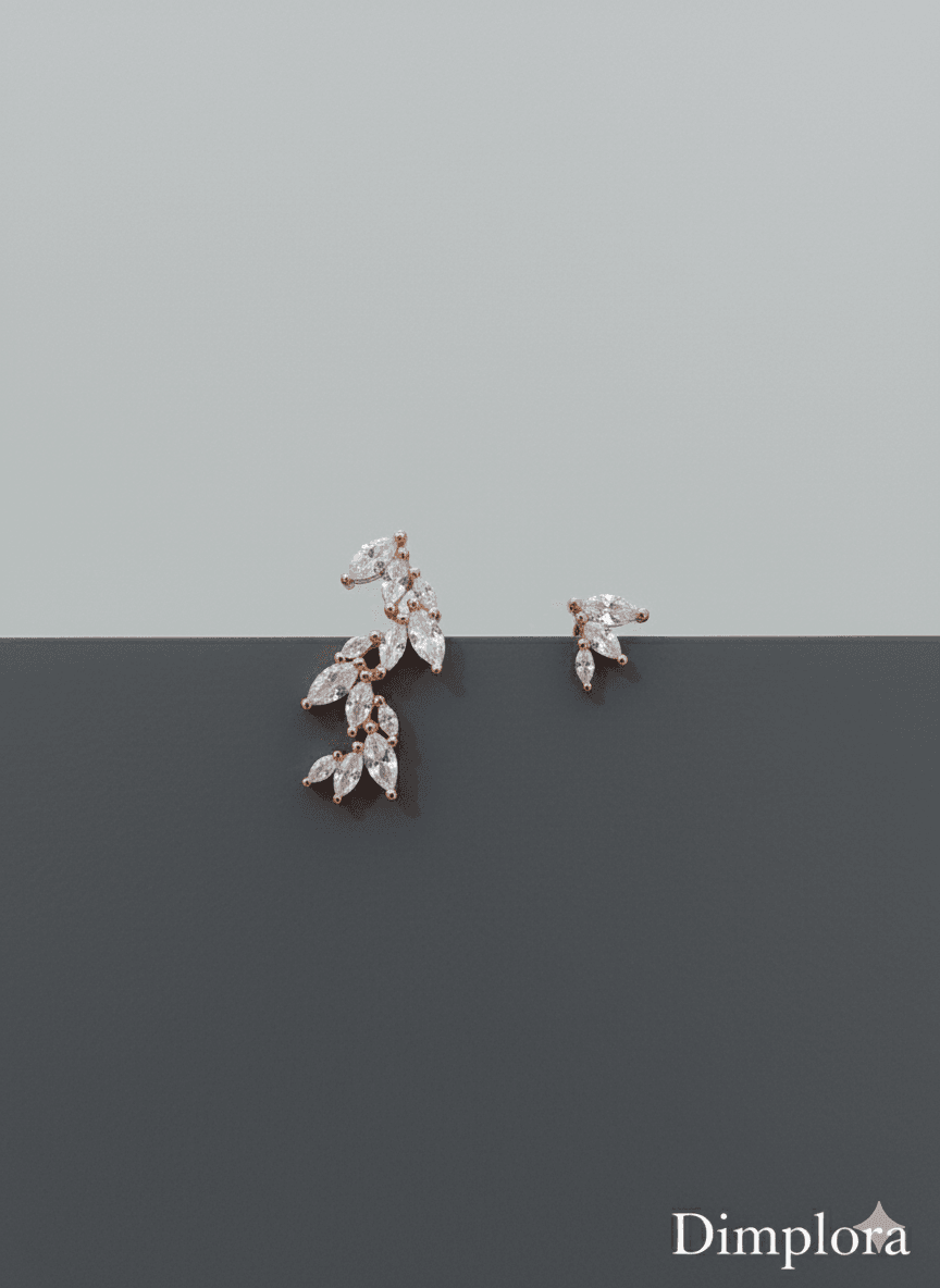 925 Sterling Silver Two Way Long Hanging Earrings - Dimplora