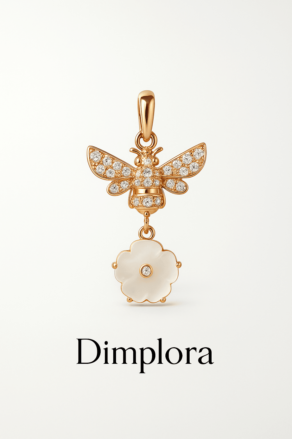 Bee Blossom Charm Pendant - Elegant Nature-Inspired Jewelry for Nature Lovers - Dimplora