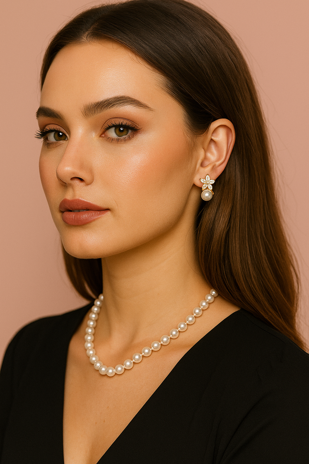 Floral Pearl Crown Studs Earrings - Dimplora