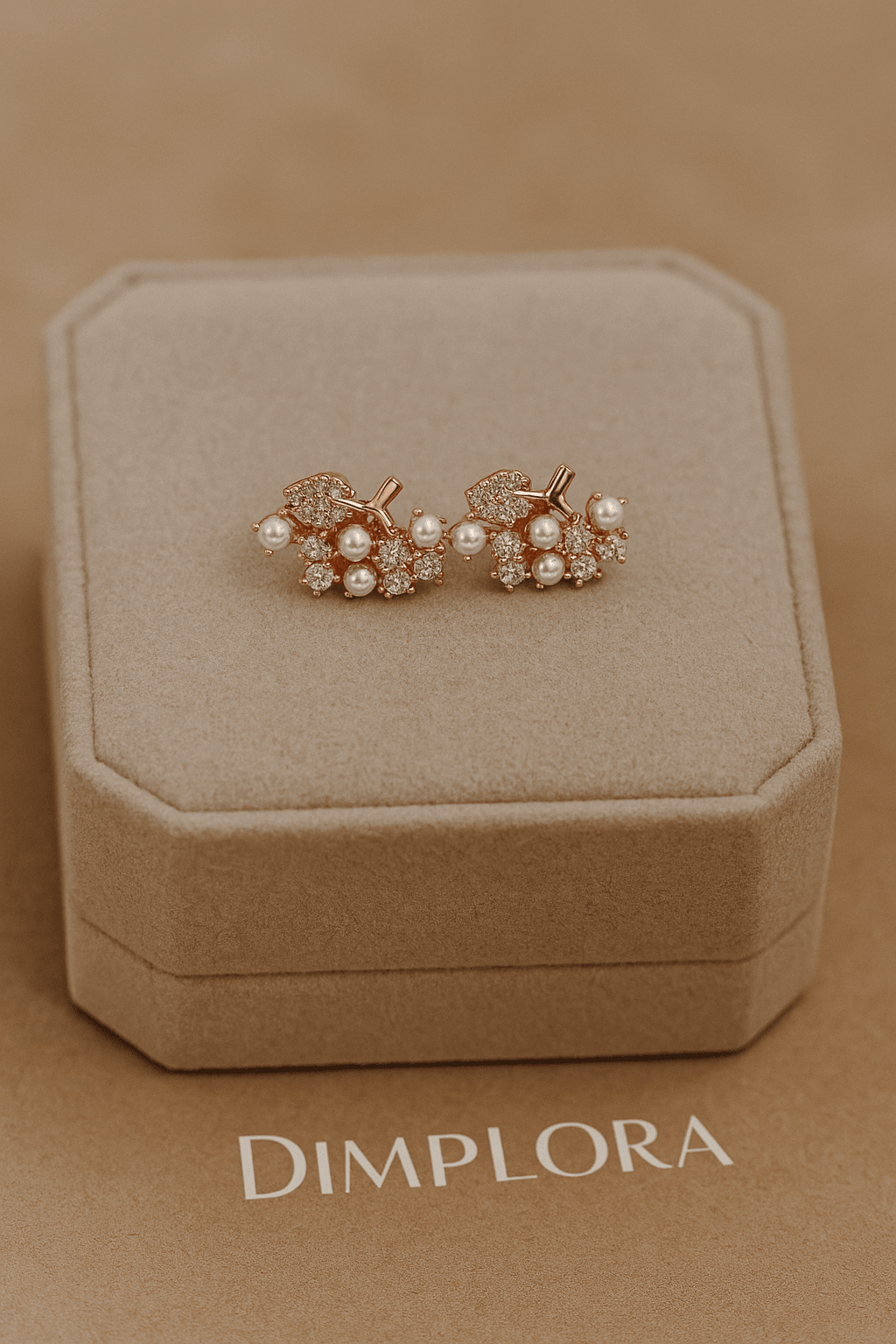 Gold plated 925 Silver Earring with Pearls - Dimplora