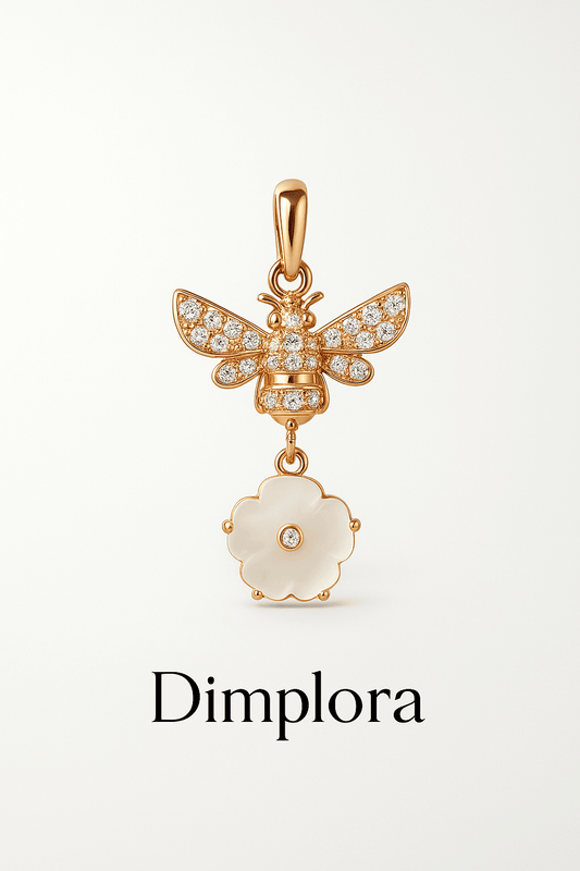 Bee Blossom Charm Pendant - Elegant Nature-Inspired Jewelry for Nature Lovers - Dimplora