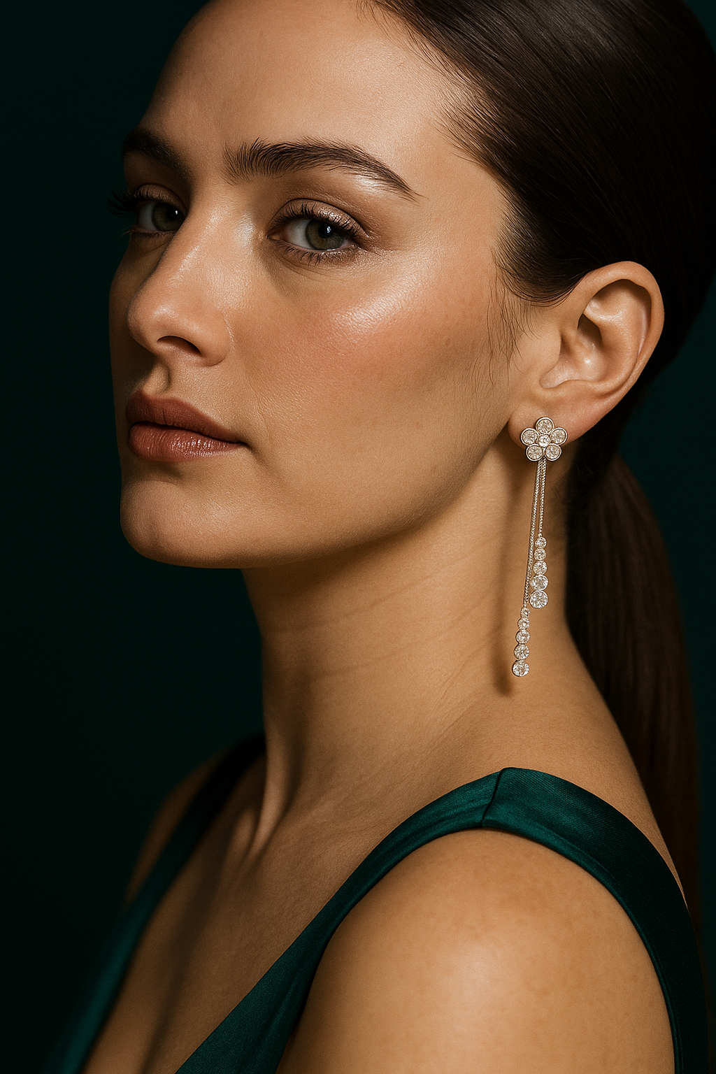 Blossom & Crystal Tassel Earrings