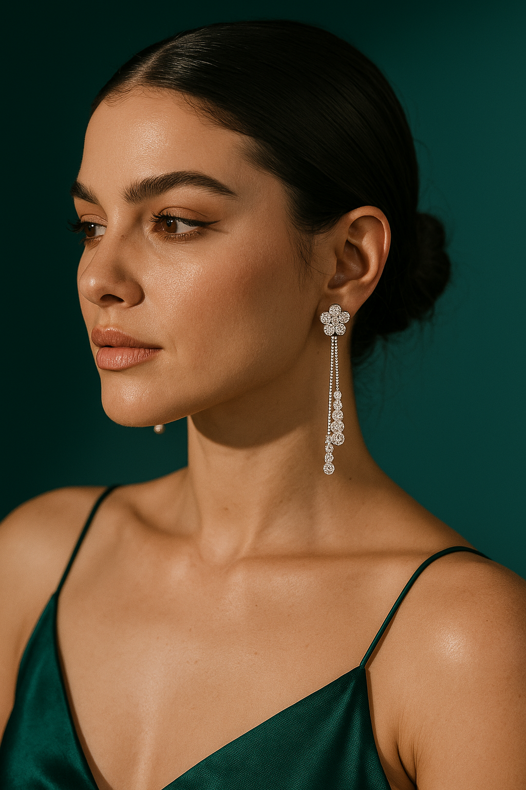 Blossom & Crystal Tassel Earrings
