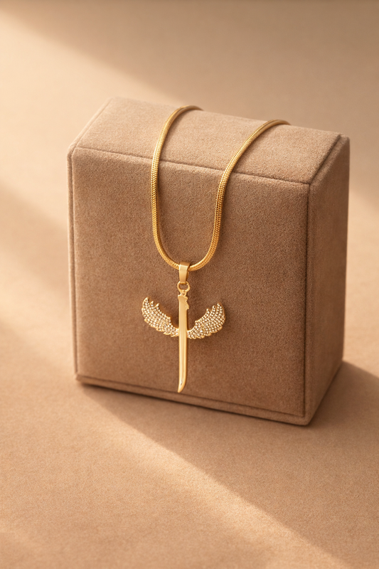 Angelic Blade Gold Pendant - Dimplora
