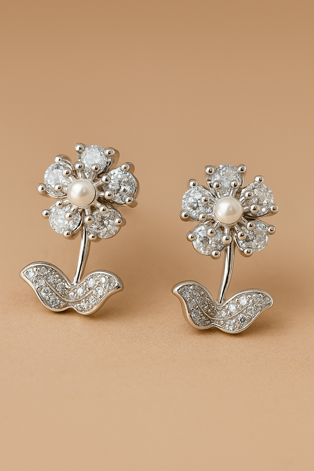 Dimplora Elegant Pearl Bouquet Earrings