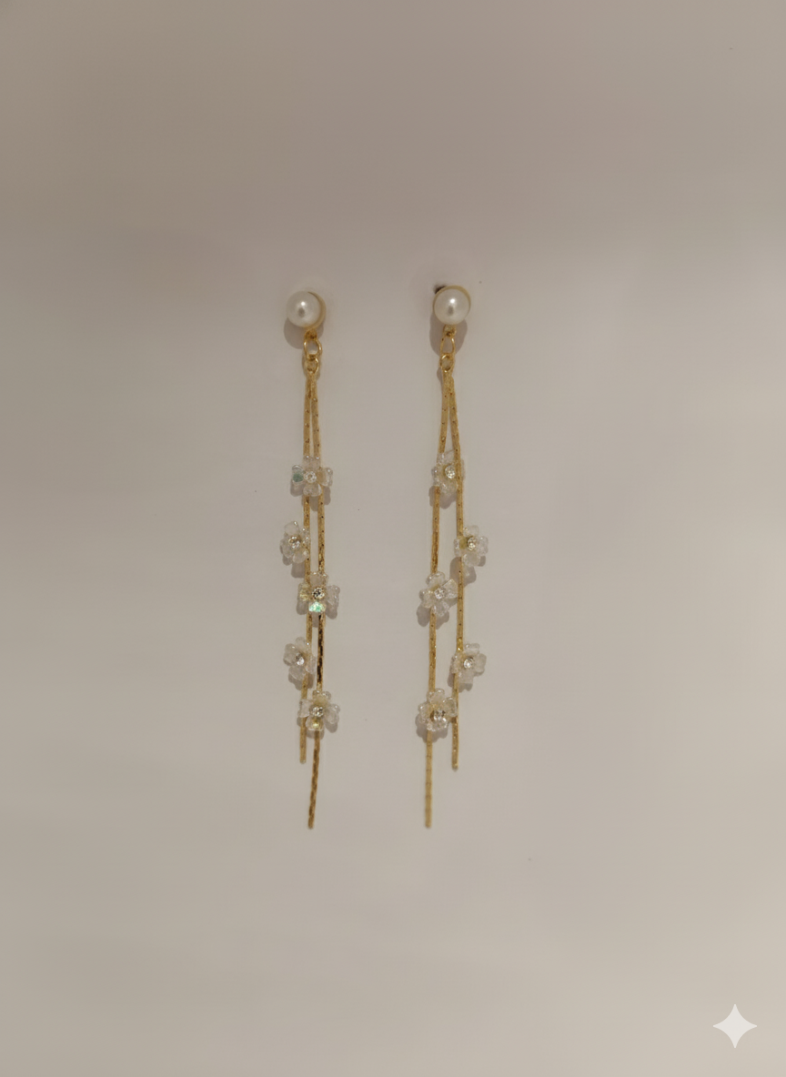 Flower Chain Drop Studs