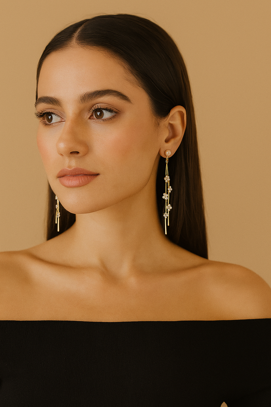 Flower Chain Drop Studs
