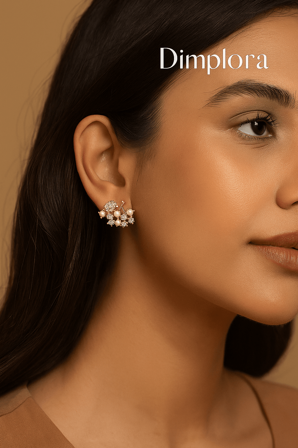 Gold plated 925 Silver Earring with Pearls - Dimplora