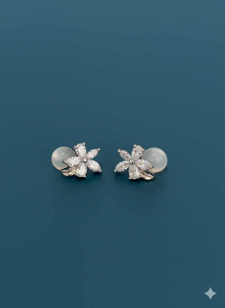 Pearl & Blossom Earrings - Dimplora