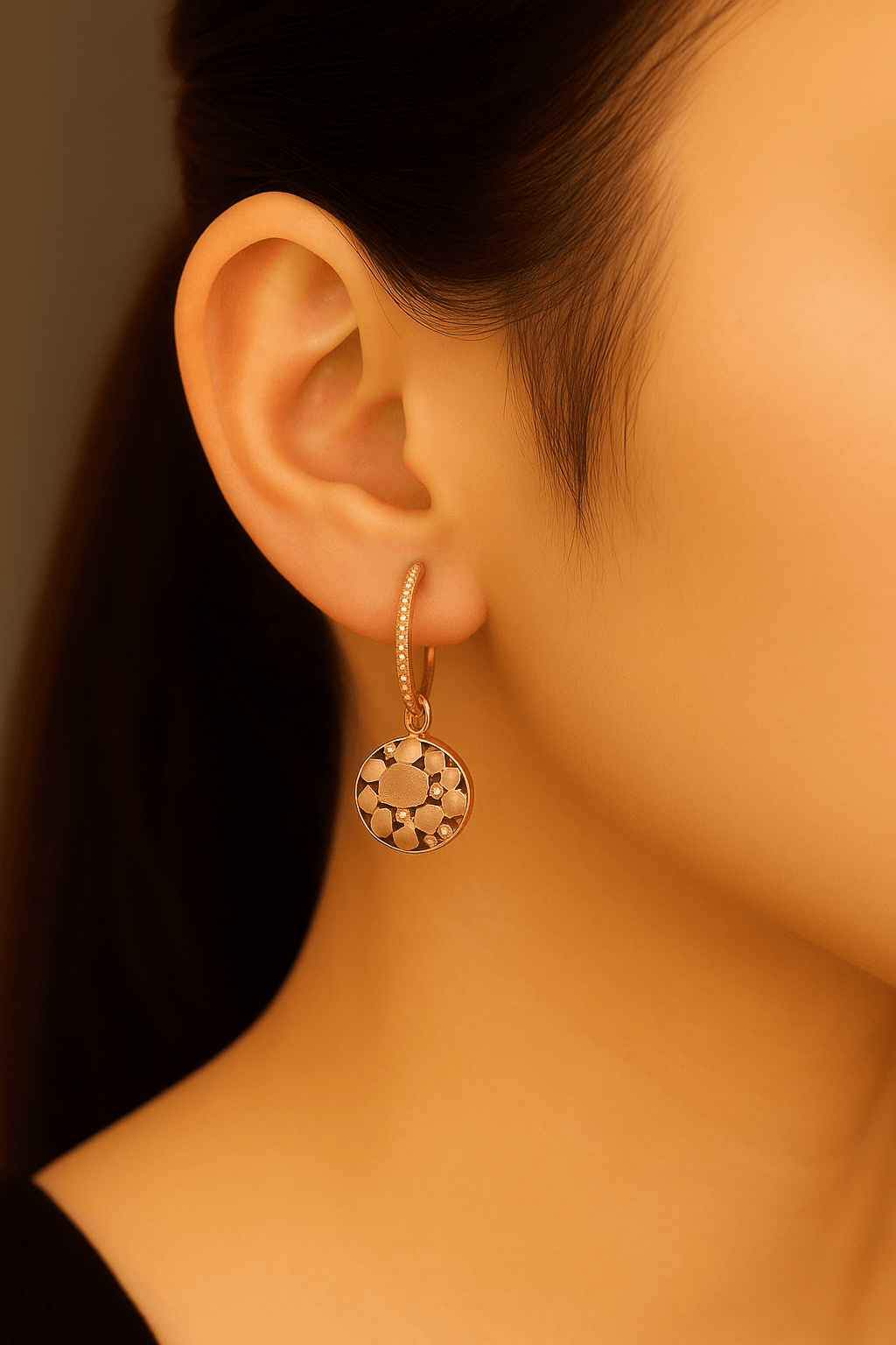 Rose Gold Eternal Hearts Dangle Earrings - Dimplora