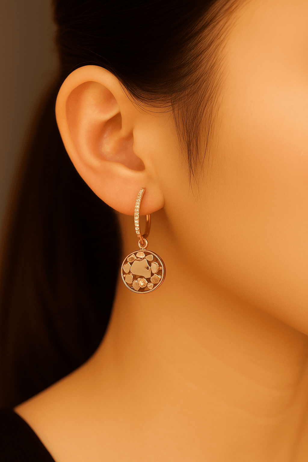 Rose Gold Eternal Hearts Dangle Earrings - Dimplora