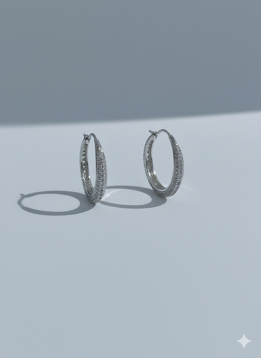 Sparkling C-Hoop Earrings - Dimplora