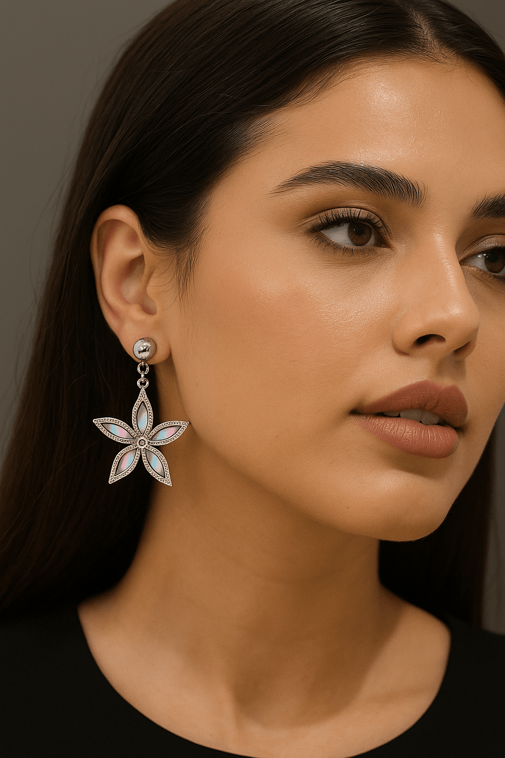 Star Shaped Hanging Dangle 925 Silver Earrings - Dimplora