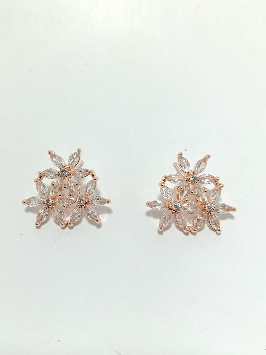 Triple Flower Stud Earrings